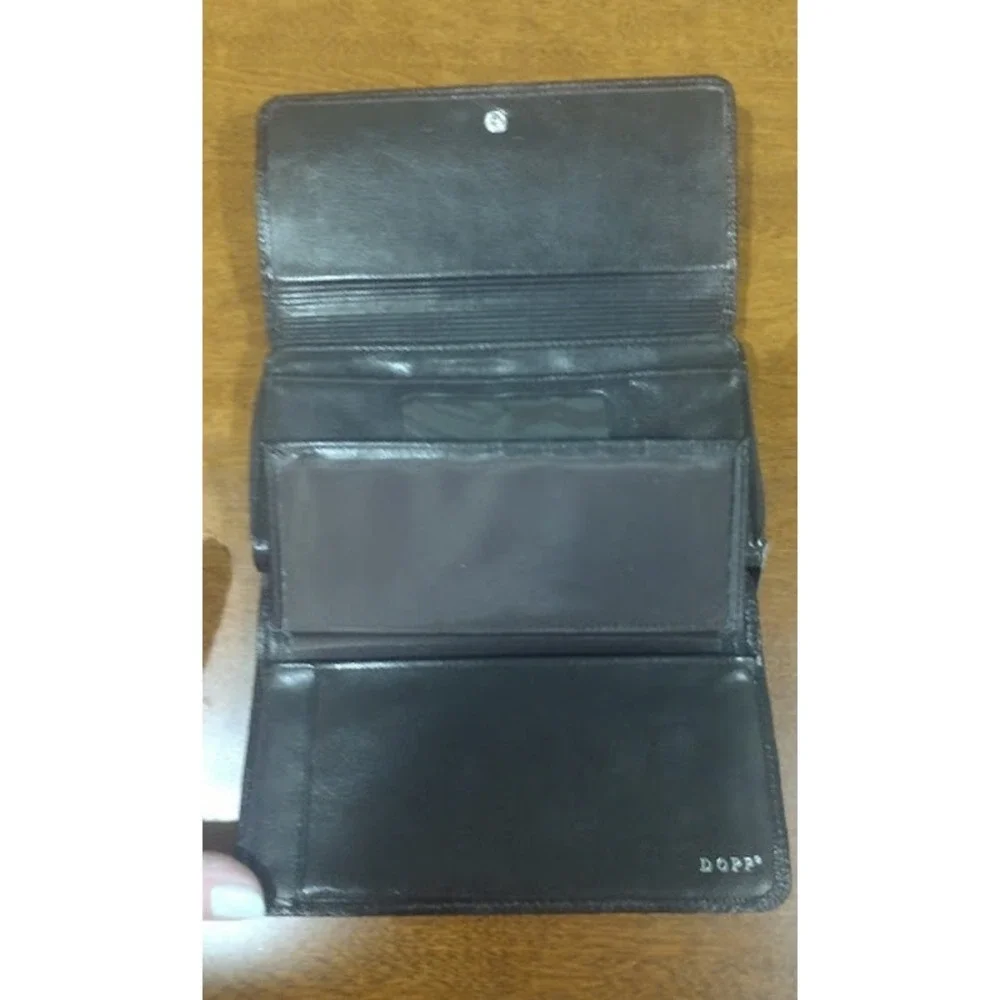 Dopp Leather Tri Fold Wallet‎ with Lots of Compartments, Dark Brown